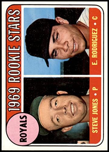 1969 Topps # 49 Начинаещи G Рояли Стив Джоунс / Ели Родригес Канзас Сити Роялз (Бейзболна картичка) (Родригес правилно се пише с ж) EX / MT + Рояли