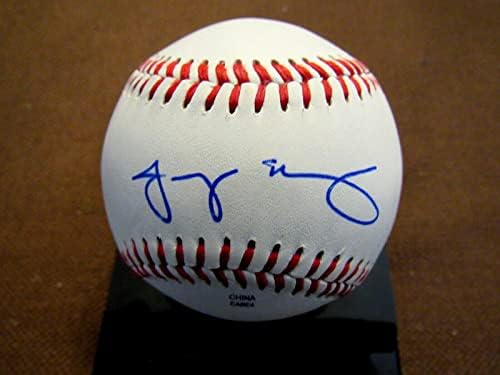 Джейкоби Элсбери 2 Х Wsc Red Sox йорк Янкис Подписаха Auto в Долната Лийг бейзбол Jsa - Бейзболни топки с автографи