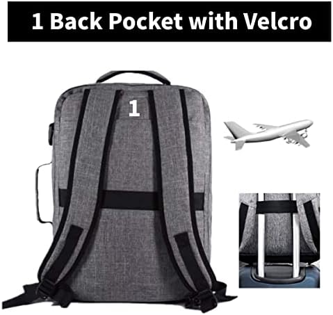Пътен раница за носене на лаптоп TLZC 30L, одобрен за полети, 18-Инчов Бизнес чанта Cube с пагон и Функционални джобове, Чанта за багаж, Куфара, Раница