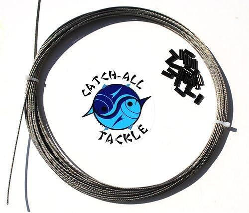 Комплект от 49-Нитного кабел Bright 7x7 от неръждаема стомана 30 фута 275 паунда 1,2 мм с 10 обжимами 1,3 мм