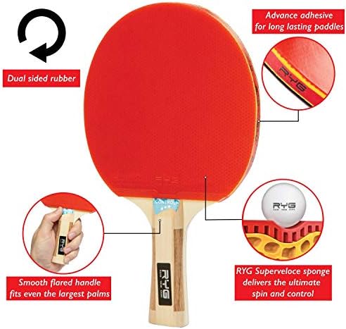 Набор на ракета за пинг-понг Raise Your Game - комплект ракети за тенис на маса премиум-клас на 4 играча, 10