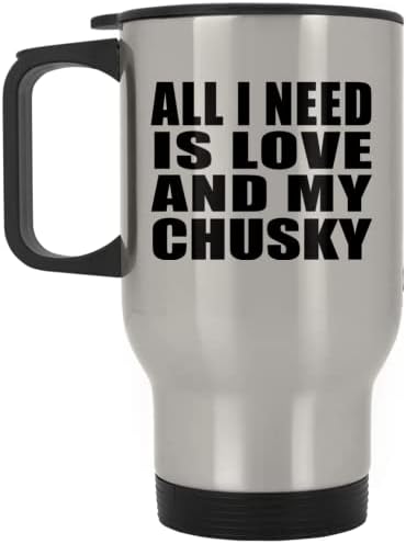 Дизайн: Всичко, което ми трябва, Е Любовта и Моят Часки, Сребърен Пътна Чаша, 14 мл, Чаша от неръждаема Стомана