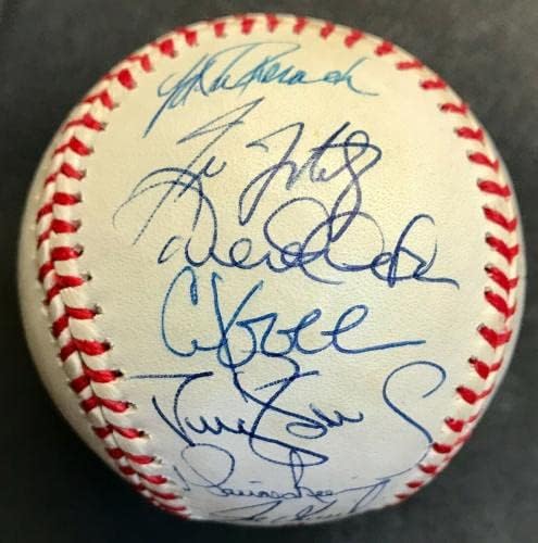 1998 Ню Йорк екипът на ЯНКИТЕ подписа договор с WS Baseball - 28 Подписи 12/39 - ДЖИТЪР / РИВЕРА-JSA - Бейзболни