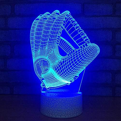 ZTOP Бейзболни Ръкавици 3D Визуални Оптична Илюзия лека нощ Акрилни 3D Led USB 7 Цвята Промяна Led Настолна