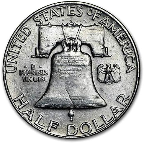 1952 S Франклин Сребърен Полдоллара 90% Сребро AU Около необращенном формата на