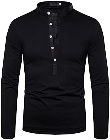 V-образно деколте копчета, Удобен Цветен Топ с Дълъг Ръкав, однотонная тънка блуза, Мъжка блуза, Мъжки t-shirt