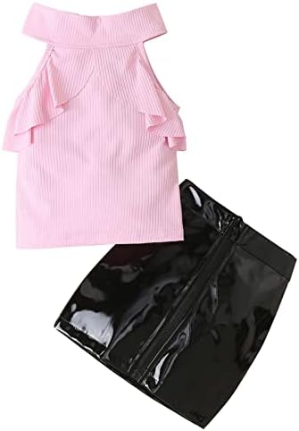 DBYLXMN/Бебешки Блузи без ръкави от Однотонного Памук в Рубчик За Малки Момичета, Пролетно-Летни Поли, Екипировки,