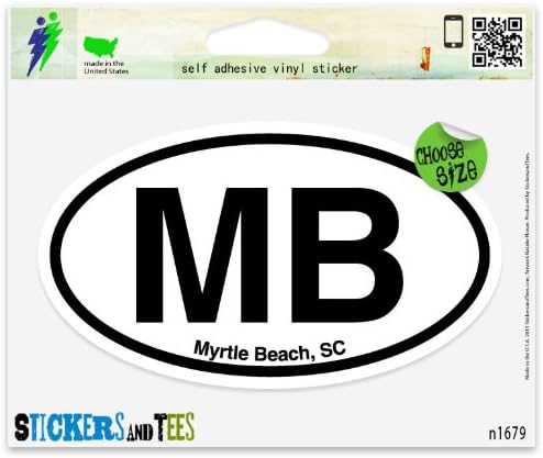 MB Мъртъл Бийч, Южна Каролина Овални Vinyl Стикер На Прозореца на Бронята на автомобила 5 x 3