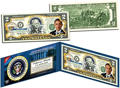 Президентската серия на Барак Обама на #44 Двухдолларовая банкнота са подбрани Художествена Банкнота със сертификат