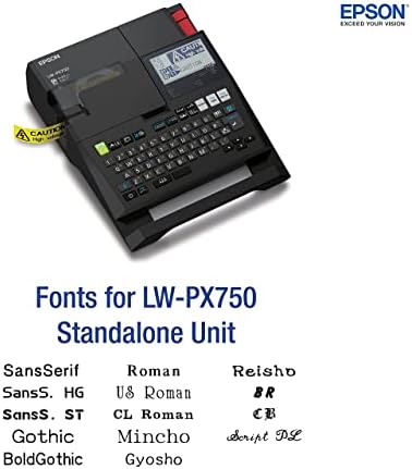 Комплект за Epson LABELWORKSBonus - Комплект за производство на промишлени етикети LW-PX750 - Пълен комплект с аксесоари и касетата с лента 224BWPX и 224VTBWPX