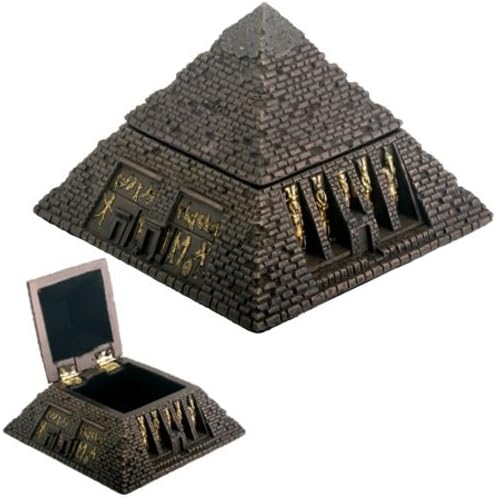 Египетски Малка Бронзова Пирамидални Ковчег За Украшения Египетски Контейнер За Бижута