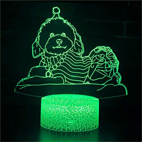 3D Куче нощна светлина Сензорен Прекъсвач Декор Маса Настолна Оптична Илюзия Лампи 7 Цвята Променя Светлина