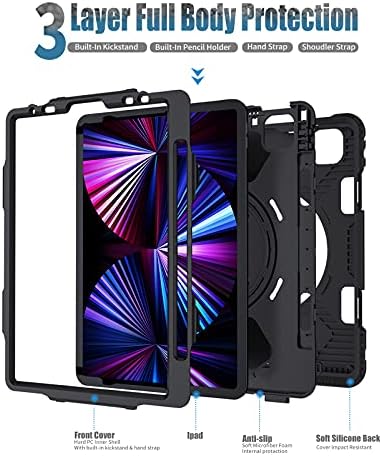 Калъф SHANSHUI за iPad Pro 11 Инча 3-ти/ 2-ри / 1-то поколение, iPad Air (4-то поколение) 2020, калъф-поставка с Притежател на Молив, Каишка за носене, чанта за iPad Pro 11 2020 2021 2018
