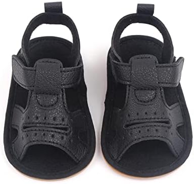 Детски обувки за бебета, однотонная обувки за почивка при първото ходене за момичета, Обувки за почивка с отворени пръсти, сандали без дъно за малки момичета (черен,