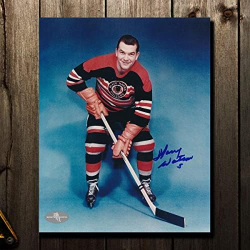 Снимка на Хари Уотсън Чикаго Блекхоукс с автограф 8x10 - Снимки на НХЛ с автограф