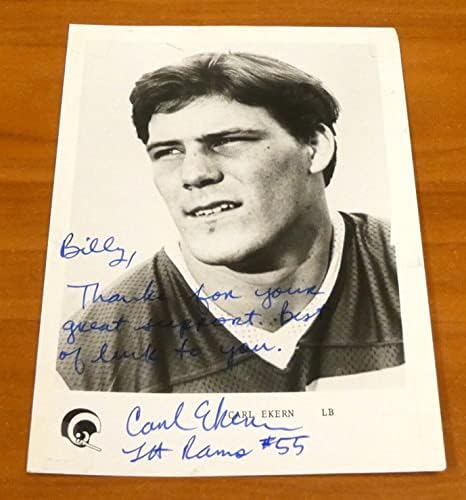 Карл Экерн (декември 1990) Рядко снимка LA Овни С Автограф 5x7 - Снимки NFL С автограф