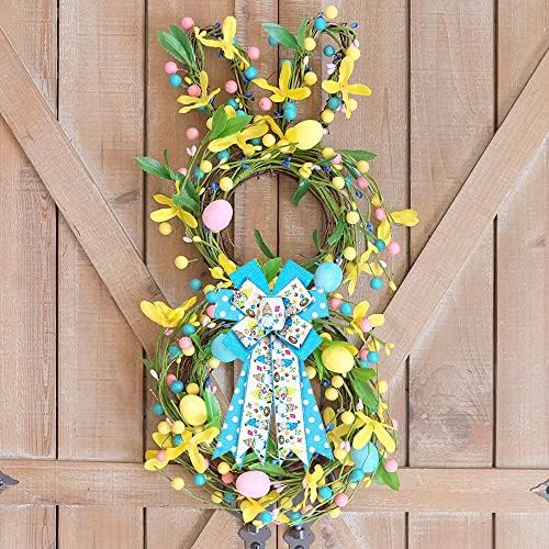 ALIBBON Големи Великденски Панделки за Венци, Пролетни Панделки за Великденски Венци, Великденски Яйца, Панделки под формата на Джуджета за Занаяти, Великденски Декор