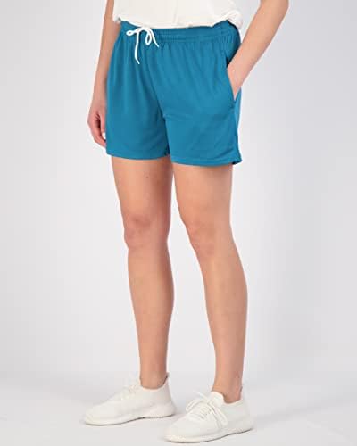 Real Essentials 4 опаковки: Дамски мрежести къси панталони за активни спортни изяви с джобове (на разположение