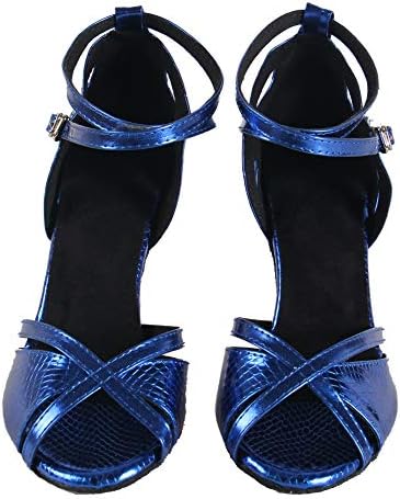 SWDZM/ Дамски Сатенени Обувки за Латино Танци, Обувки за практикуване на Система за Салса и Валс, Модел-225