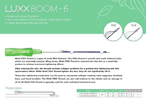 Лифтинг дърворезба Luxx Multi PLLA Бум за лице /Обем/ Носогубная гънка / Грижа за бръчки /Тъп тип CL / 20 нишки / K-Beauty /Произведено в Южна Корея (23G38mm B6)